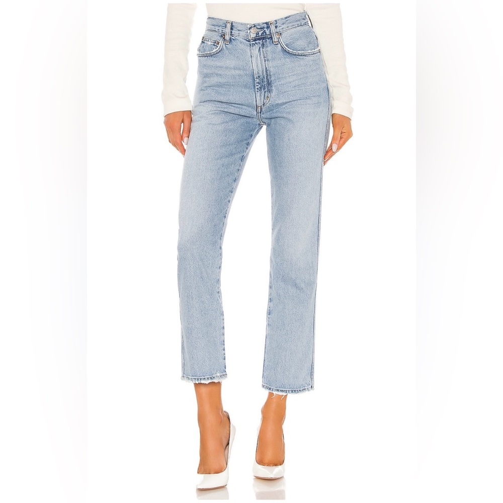 NWT Agolde Pinch Waist High Rise Kick in Riptide, Size 24